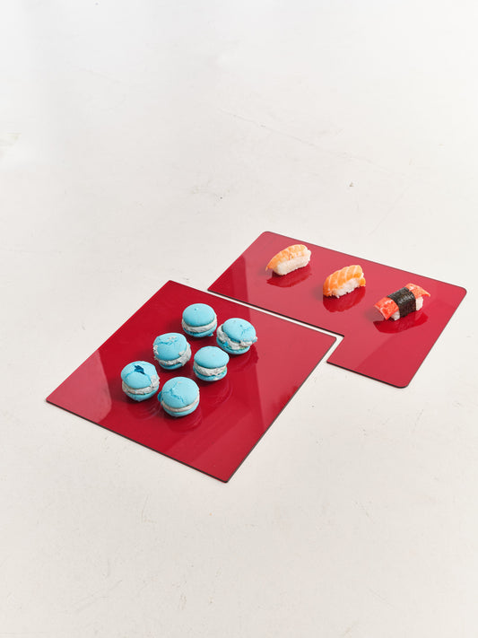 PERFECT MATCH.RED SERVING PLATE