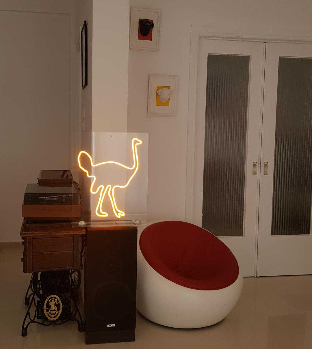 OSTRICH.STATUE/PAINTING LIGHT