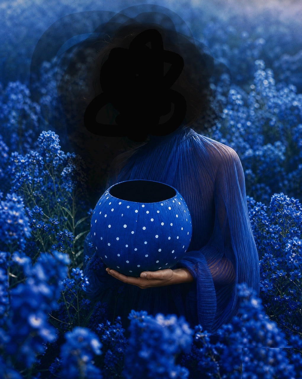 BLUE WHITE DOTS